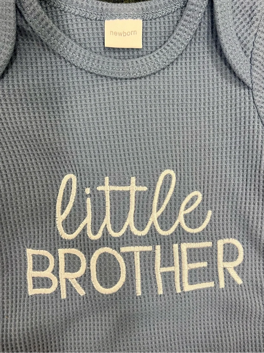 “Little Brother” Monogrammed Newborn One-Piece Gown